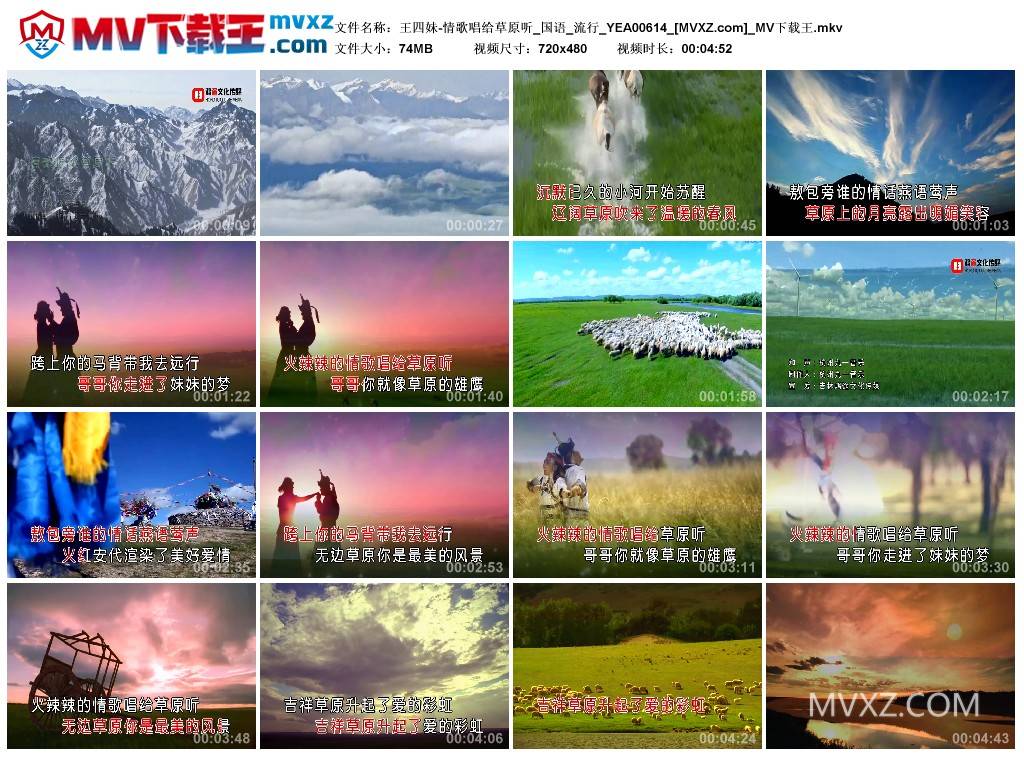 王四妹-情歌唱给草原听_国语_流行_YEA00614